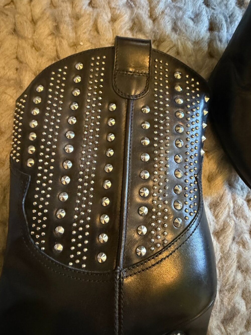 Saint Laurent Debbie Studded Leather Boots Yves Saint Laurent Size 36.5 - Picture 4 of 13